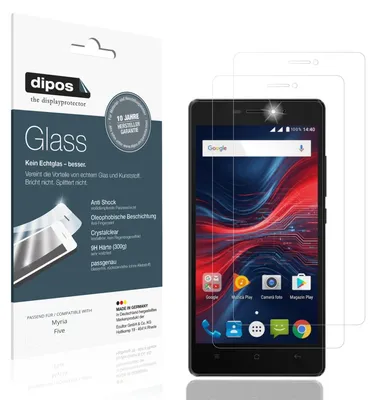 Produktbild von 2x Schutzfolie für Myria Five - Anti-Shock 9H Folie dipos Glass Kunststoffglas