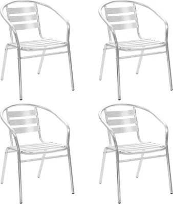 Zdjęcie produktu dla vidaXL 5-częściowy ogrodowy zestaw jadalniany aluminiowo-srebrny