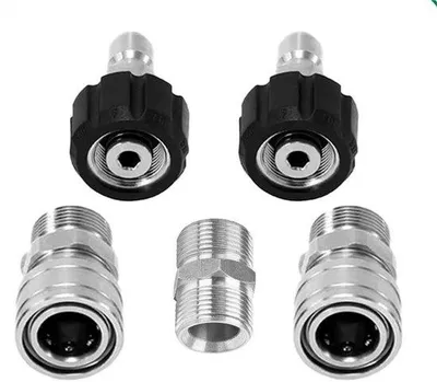 Immagine prodotto di Accessori per la pulizia dei tubi, adattatori, sgancio rapido, set, acciaio, 3/8, set da 5 pezzi (22-14)