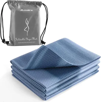 Produktbild von Avoalre Yogamatte faltbar, 173 x 61 cm, 5 mm – Handliche & klappbare Yoga-Matte für Reise, Unterwegs, Yoga, Pilates Training, rutschfest, leicht