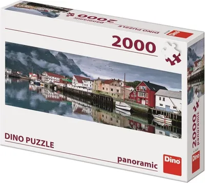 Produktbild von Dino Puzzle 2000 Panorama Fischerdorf