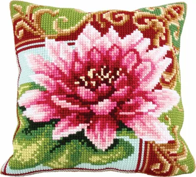 Zdjęcie produktu dla Poduszka dekoracyjna z kolekcji D-Art, model "Luxurious Lilly ii", 5174, 40x40 cm, z haftowanym wzorem