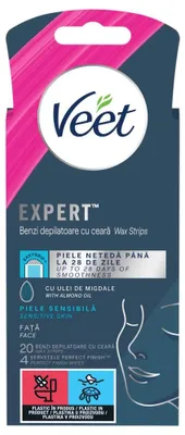 Obrázok produktu pre Veet Expert - depilačné pásiky - na citlivú pokožku - 20 ks