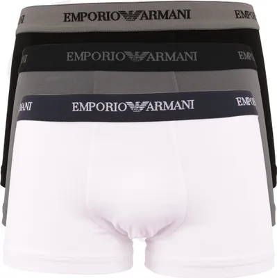 Produktbild von Emporio Armani Underwear Herren 111357CC717 Retroshorts, Mehrfarbig (Bianco/Nero/Grigio 02910), S (3er Pack)