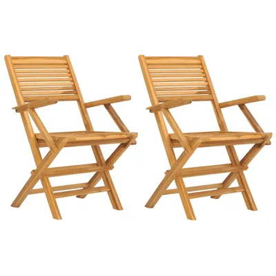 Image de vidaXL Chaises de jardin 2 pcs. Pliable 55x62x90 cm bois massif teck
