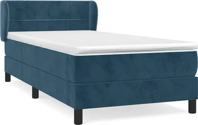 Produktbild von vidaXL Boxspringbett mit Matratze Dunkelblau 90x200 cm Samt