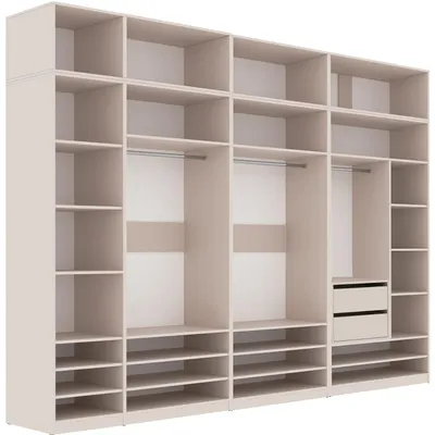 Produktbild von Marmex Möbel TRES Q/N Kleiderschrank ohne Türen mit Aufsätzen 300x246x51, Graubeige Cashmere