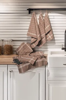 Immagine prodotto di Hermia Concept, Juno - Marrone, Bianco, Set di asciugamani da cucina (10 pezzi), Marrone, 100% COTONE, 50 x 70 cm