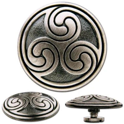 Keltische Triskel Concho, 24 mm, Schraubrückseite, Zinklegierung