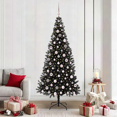Zdjęcie produktu dla Maison Exclusive – choinka bożonarodzeniowa z 300 diodami LED i stojakiem, czarna, 210 cm, PVC