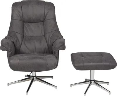 Produktbild von Relaxsessel >Burnaby< (2-teilig) inkl. Hocker, Relaxfunktion, anthrazit - 82x99x90 (BxHxT)
