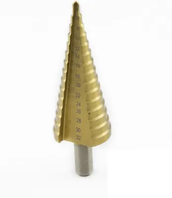 Produktbild von HSS TIN Stufenbohrer Titan Schälbohrer Konusbohrer 4-32mm (WIER-HSS-32mm)