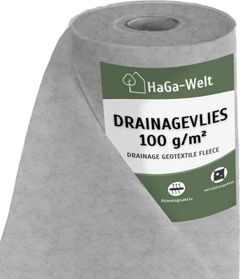 Produktbild von Drainagevlies 100 g/m² – ideal zum Drainage verlegen – 2 m