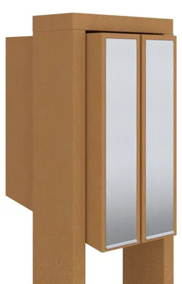 Produktbild von Briefkastenanlage Flag for Two in Rost mit Edelstahlklappe