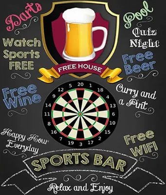 Produktbild von vianmo Holzschild 40x30 cm sports bar Darts relax and enjoy