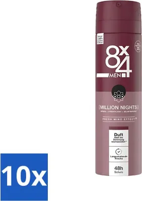 Produktbild von 8 x 4 Deodorant Spray Men - Nr. 18 Millions Nights - Deodorant - Für Männer - 150 ml - Vorteilspack - 10 Stücke