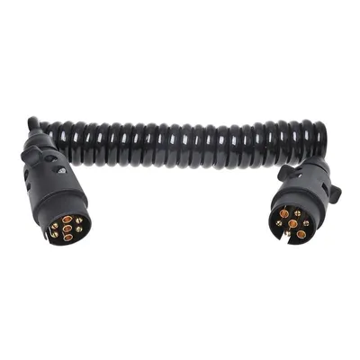 Productafbeelding van Spiraalkabel CEE, 2x stekker, 7-polig, 3 meter, PVC, zwart