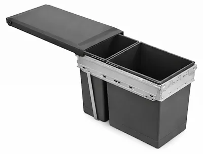 Image de Poubelle Hailo TZ Inset Terzett 3 x 10 L, gris foncé 3666311