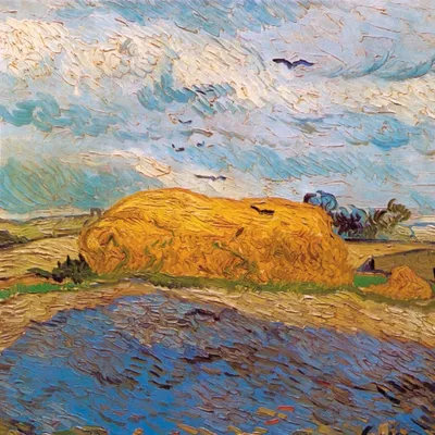 Produktbild von Vincent Van Gogh Kunstdruck Bild - Heuschober An Einem Regentag, 1890 (70 x 70 cm)
