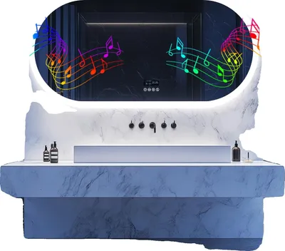 Produktbild von Badezimmerspiegel, Anti-Beschlag, Bluetooth-Lautsprecher, 120x60cm