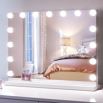 Make-up-Spiegel 58x46 cm, 15 LED, 3 Lichttemperaturen, Touch-Bedienung