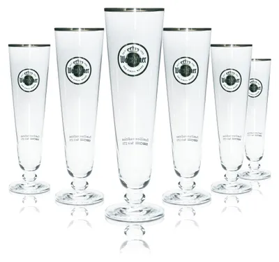 Produktbild von 6x Warsteiner Bier Glas 0,4l Tulpe Exklusiv Gläser Pokal Stiel Pils Brauerei