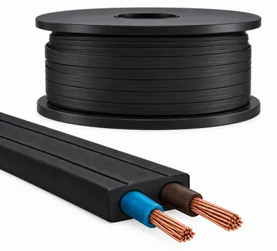 Produktbild von 15m Illu-Flachbandkabel H05RNH2-F 2x1,5mm² Schwarz