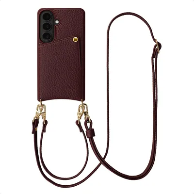 Obrázok produktu pre Puzdro na telefón Selencia Nova s šnúrkou a priehradkou na karty pre Samsung Galaxy S26 – Bold Burgundy