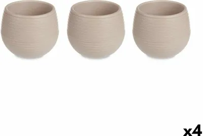Obrázek produktu pro Sada květináčů z šedého plastu 16,5 x 16,5 x 14,5 cm (4 kusy)