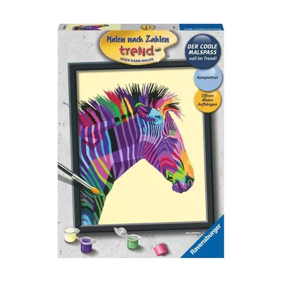 Zdjęcie produktu dla Ravensburger - Malowanie cyferkami Kolorowa Zebra - Ravensburger - (Zabawki / Rękodzieło)