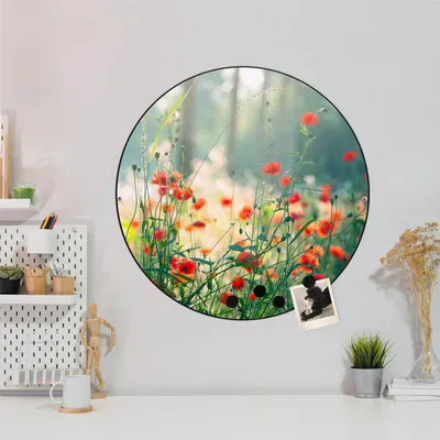 Produktbild von Design Stahlmagnettafel Schwarz Rund 47cm Waldmohn