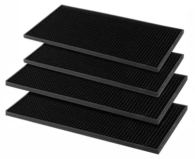 Immagine prodotto di Set di sottobicchieri, 4 pezzi, in PVC, 45 x 30 cm, con bordo rialzato, per bar e cucina