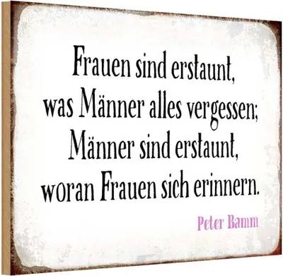 Produktbild von vianmo Holzschild 12x18 cm Frauen Männer sind erstaunt was Spruch Zitat