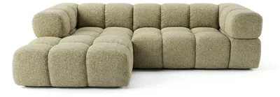 Produktbild von Sofiland Averro Ecksofa 280x150 cm Bubble-Steppung Senfgelb Ottomane Links