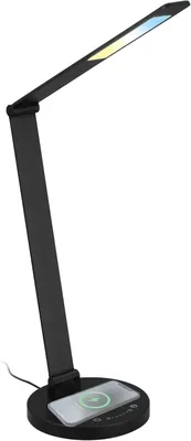 Image de Briloner Cuma LED Lampe de bureau, Chargeur inductif, Variable, tactile, fonction mémoire, noir, Ø18 x 44 cm
