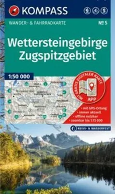 Produktbild von KOMPASS Wanderkarte 5 Wettersteingebirge, Zugspitzgebiet 1:50.000