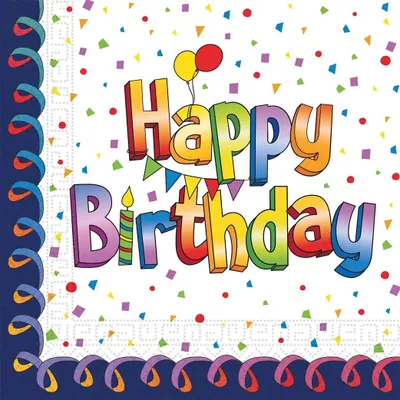 Zdjęcie produktu dla Serwetki "Happy Birthday", 33x33 cm, 20 sztuk.