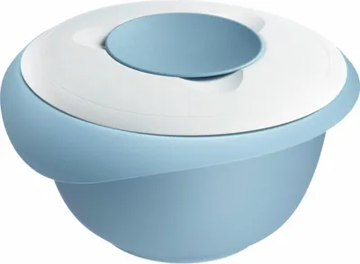 Immagine prodotto di Westmark Rührschüssel mit zweigeteiltem Deckel 3,5 l, blau/weiß, 3155227B