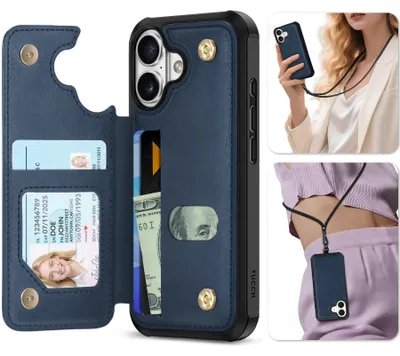 Productafbeelding van Niet-Detachabele Crossbody Wallet Case voor iPhone 17 met RFID Blokkering