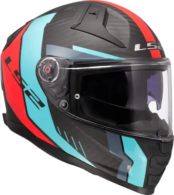 Produktbild von Integralhelm LS2 FF811 VECTOR II CARBON Grid Opak Rot Cyan größe 4XL