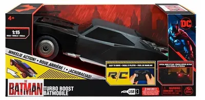 Produktbild von DC Comics Batman "The Batman" ferngesteuertes Turbo Boost Batmobile mit Wheelie-Funktion im authentischen Batman-Kinofilm-Look, Maßstab 1:15, Auto, 1:15, 4 Jahr(e)