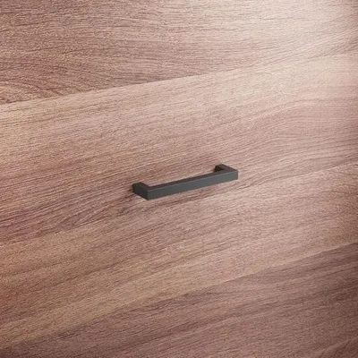 Productafbeelding van Handgreep voor meubels, roestvrij staal, afstand tussen de gaten 128 mm, mat zwarte afwerking