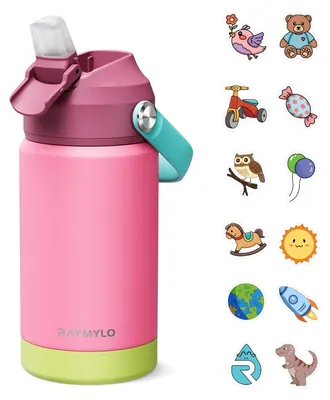 Isolierflasche für Kinder 350 ml, Edelstahl, BPA-frei, Strohhalm