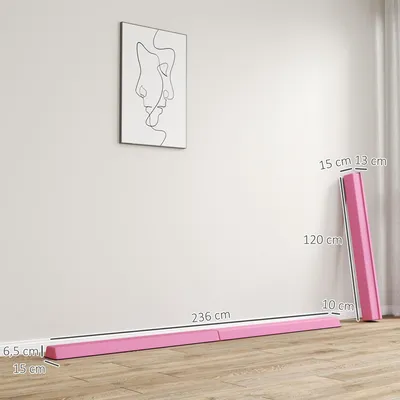Produktbild von SPORTNOW 236 cm Klappbarer Schwebebalken, tragbar Turnbalken, Balance Beam