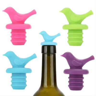 Produktbild von Weinstopper – Weinstopper – 4er-Pack – Flaschenverschluss – Vakuum-Weinstopper – Weinflaschenverschlüsse – Silikonverschlüsse – Wiederverwendbar