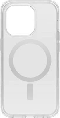 A clear iPhone case with a magnetic ring visible.