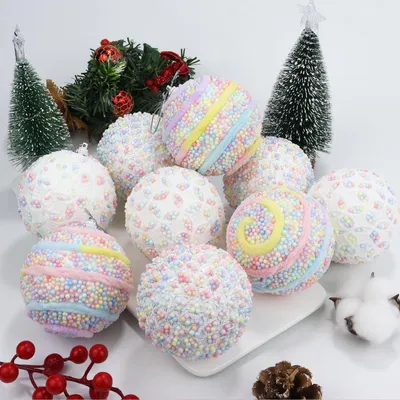Weihnachtskugeln 9er-Set, 8 cm, Macaron-Farben, unzerbrechlich, Plastik