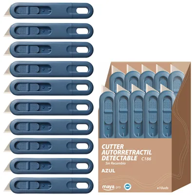 Sicherheitscutter, selbstziehend, lebensmittelecht, 10 Stück
