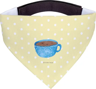 Produktbild von Mr. & Mrs. Panda Halstuch Für Hunde Kaffee Tasse - Gelb Pastell - Geschenk, Glücklich, Tuch, Genuss, Lustige Sprüche, Schal, Hund, Geschmack, Liebe