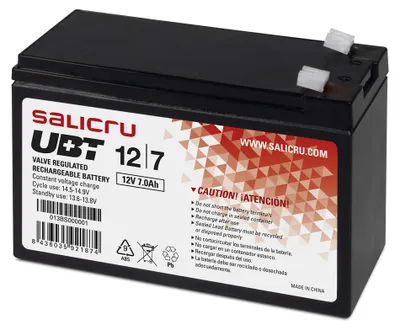 Obrázek produktu pro Salicru 013BS000001, Olověná (VRLA), 12 V, 7 Ah, 1 kusů, 5 rok/roky, Černá